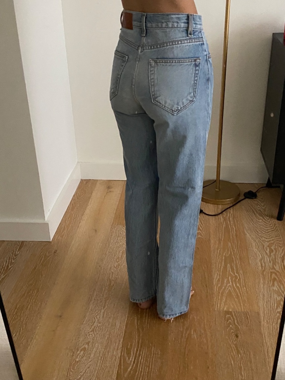EB DENIM Distressed high-rise straight-leg jeans Size 24 - Picture 5 of 9